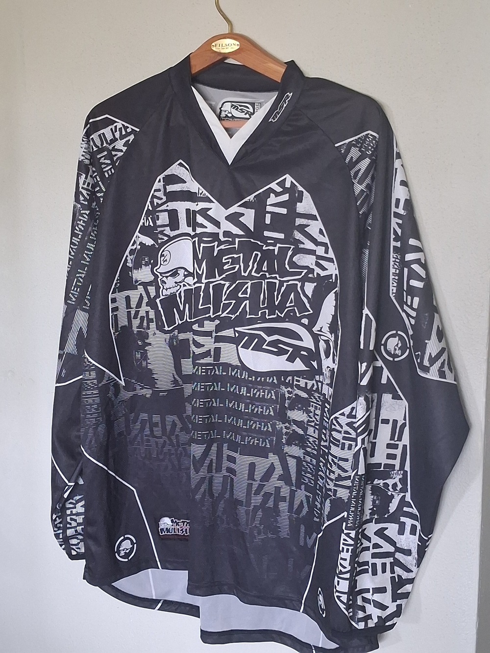 Metal Mulisha X MSR Jersey Men's 2XL Motocross Racing AOP Gray Black